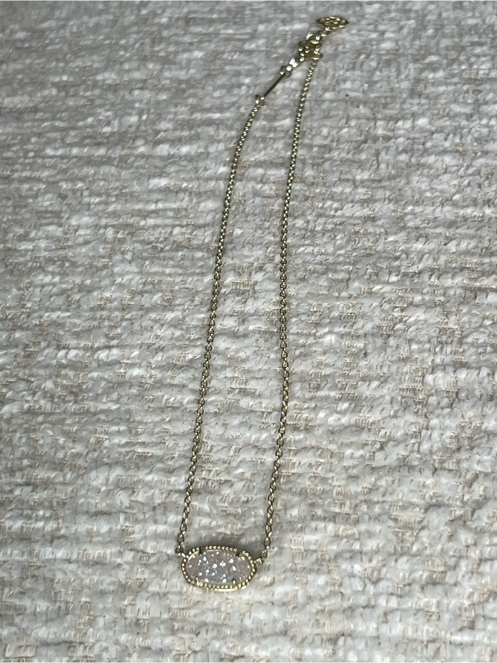 Kendra Scott Gold-Tone Druzy Oval Pendant Necklace